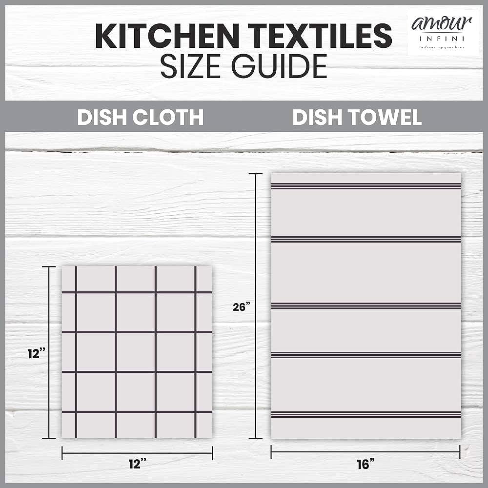 Cotton Kitchen Dish Cloths Set of 8 – Highly Absorbent, Super Soft Premium Terry Cleaning Cloth (12"X12" Inch) Premium Dishcloths for Washing Dishes (Blue)