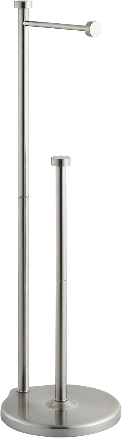 Free Standing Bathroom Toilet Paper Holder Stand with Reserve, Reserve Area Has Enough Space for Jumbo Roll
