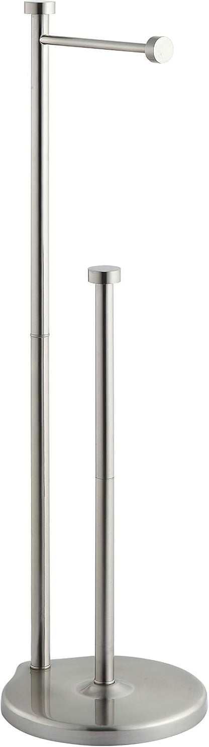 Free Standing Bathroom Toilet Paper Holder Stand with Reserve, Reserve Area Has Enough Space for Jumbo Roll