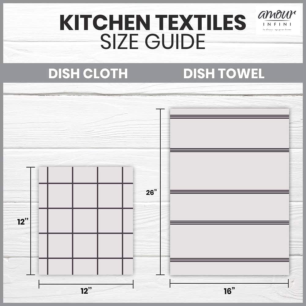 Cotton Kitchen Dish Cloths Set of 8 – Highly Absorbent, Super Soft Premium Terry Cleaning Cloth (12"X12" Inch) Premium Dishcloths for Washing Dishes (Red)