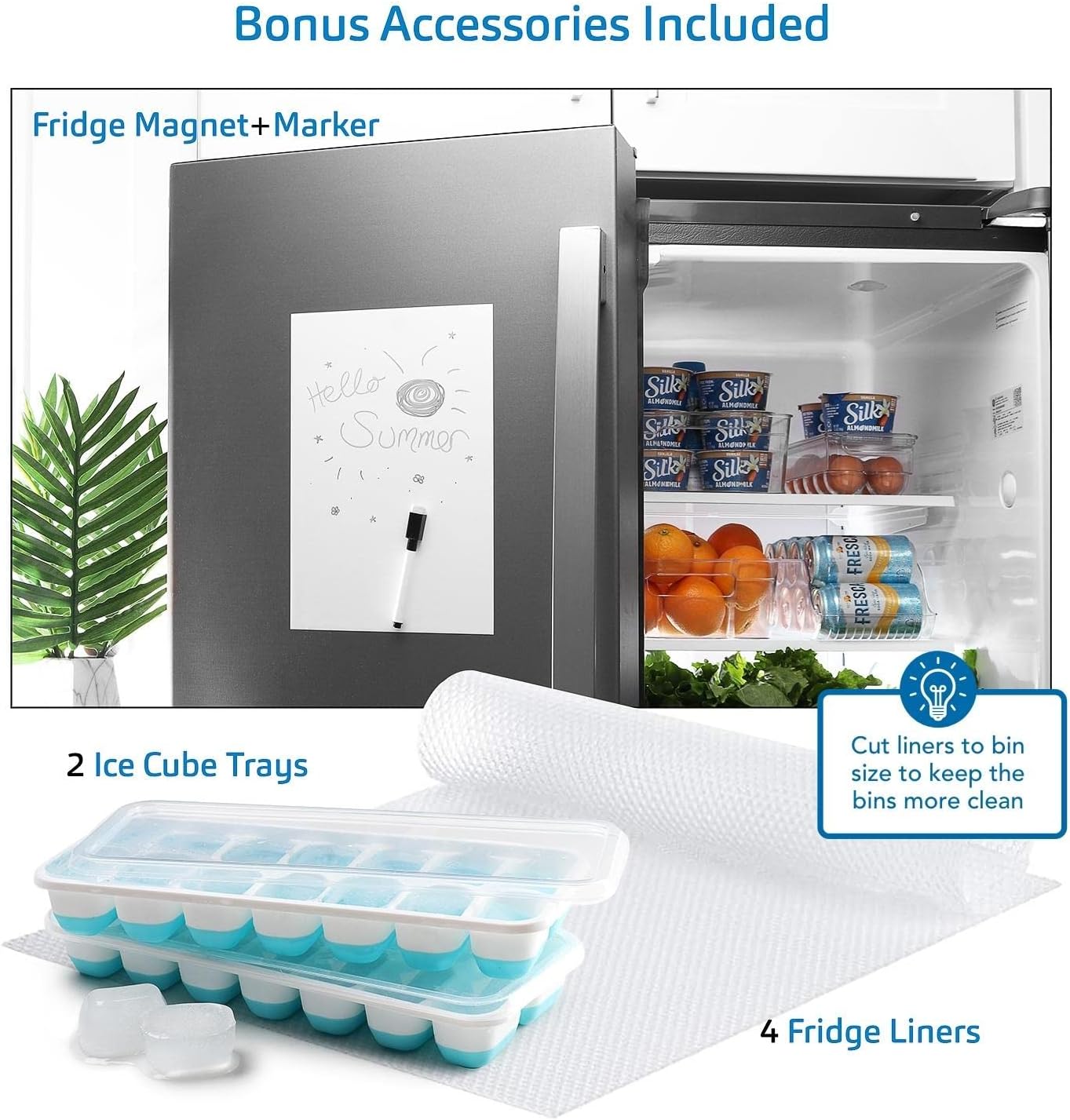 Fridge Organizer - 14 Piece Refrigerator Organizer Bins - Stackable Freezer Organizer - Clear Refrigerator Organizer - Acrylic Fridge Bins, (VDS-SB-BIN-14SET)