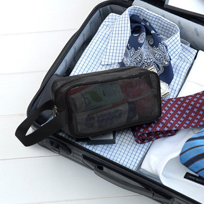 Mesh Shower Caddy Portable Toiletry Bag College Dorm Room Essentials for Girls Guys Gym Bag Camping Organizer Hanging Bathroom Mesh Bag, Black
