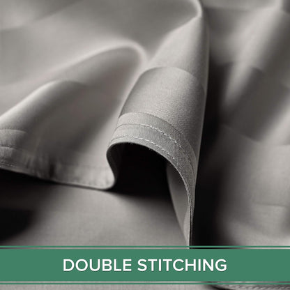 California King Sheets, Genuine 100% Organic Viscose Derived from Bamboo Bed Sheet Set, Soft & Cooling, Double Stitching, 2 Year Quality Promise (California King, Jacquard Silver)