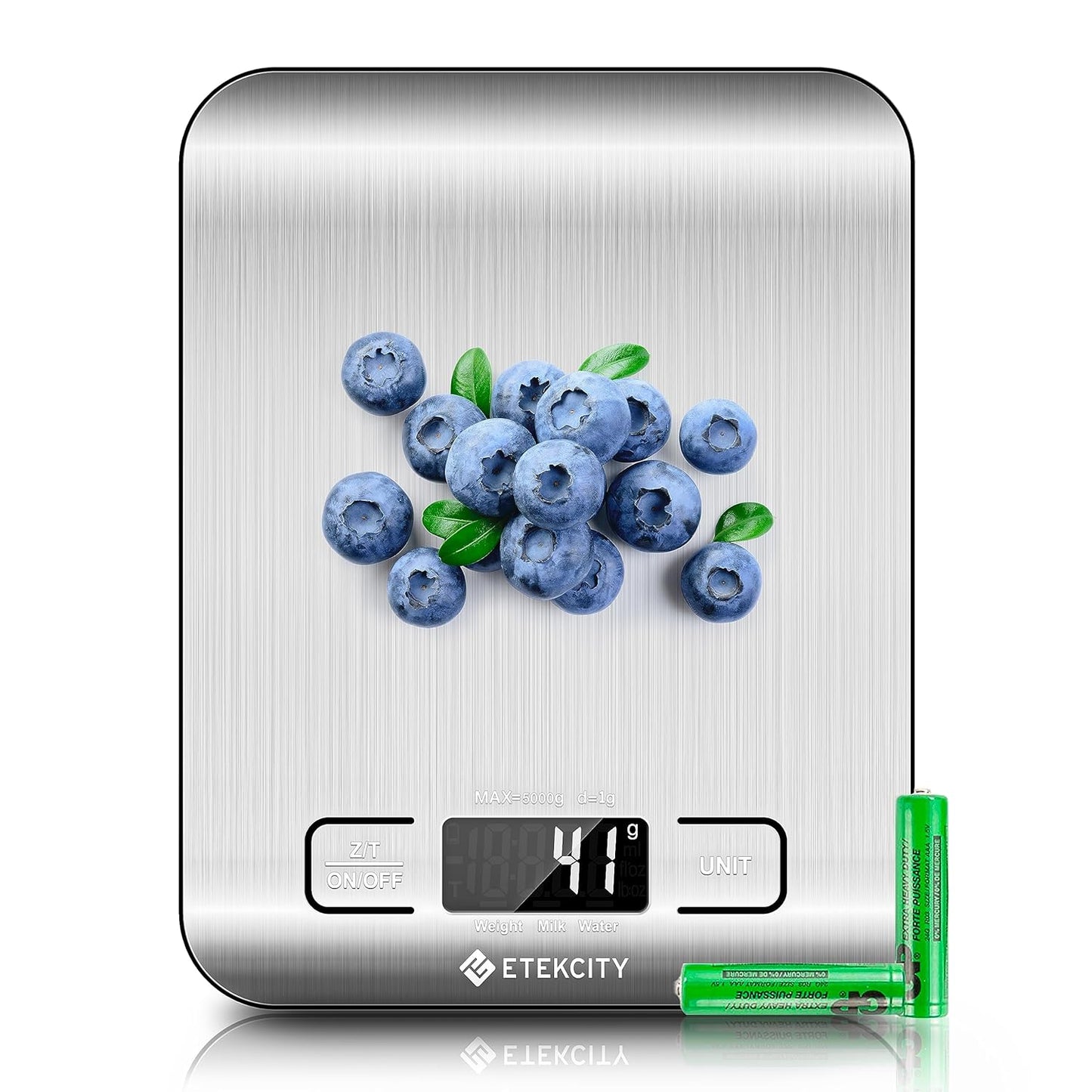 Food Kitchen Scale, Digital Grams and Ounces, 11Lb | Tare Function, Ideal for Baking, Weight Loss, Keto, Meal Prep, Packages, Liquids and Jewelry, 304 Stainless Steel