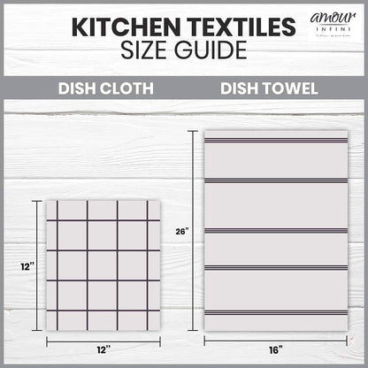 Cotton Kitchen Dish Cloths Set of 8 – Highly Absorbent, Super Soft Premium Terry Cleaning Cloth (12"X12" Inch) Premium Dishcloths for Washing Dishes (Blue)